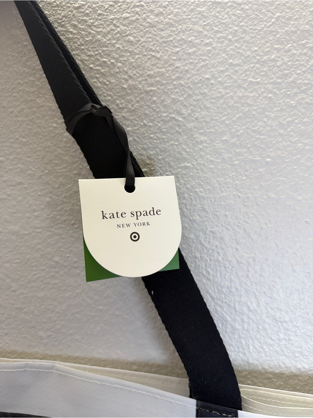 kate spade White and Black Clear Tote Bag with Black Pocket - Picture 6 of 7